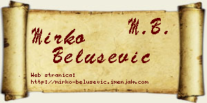 Mirko Belušević vizit kartica